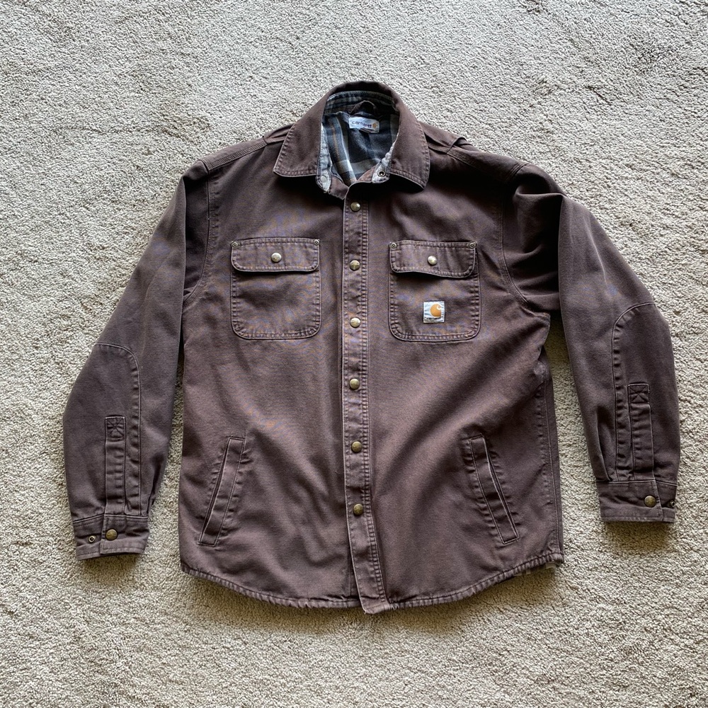 Brown Carhartt, Plaid lined Jacket